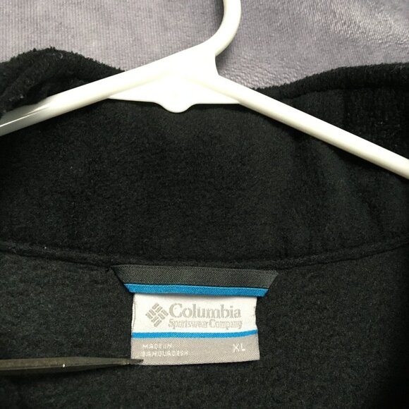 Columbia Mens 1/4 Zip Pullover Sweater Shirt size XL Black Long Sleeve Fuzzy - Picture 4 of 16